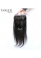 Brazilian Hair 5x5 Lace Closure Pieces,Straight,Natural Color,Free/Middle/3 Part